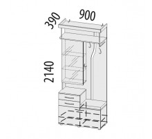 Вешалка с зеркалом Мэри 39.08 комбинированная Вешалка с зеркалом Мэри 39.08 комбинированная